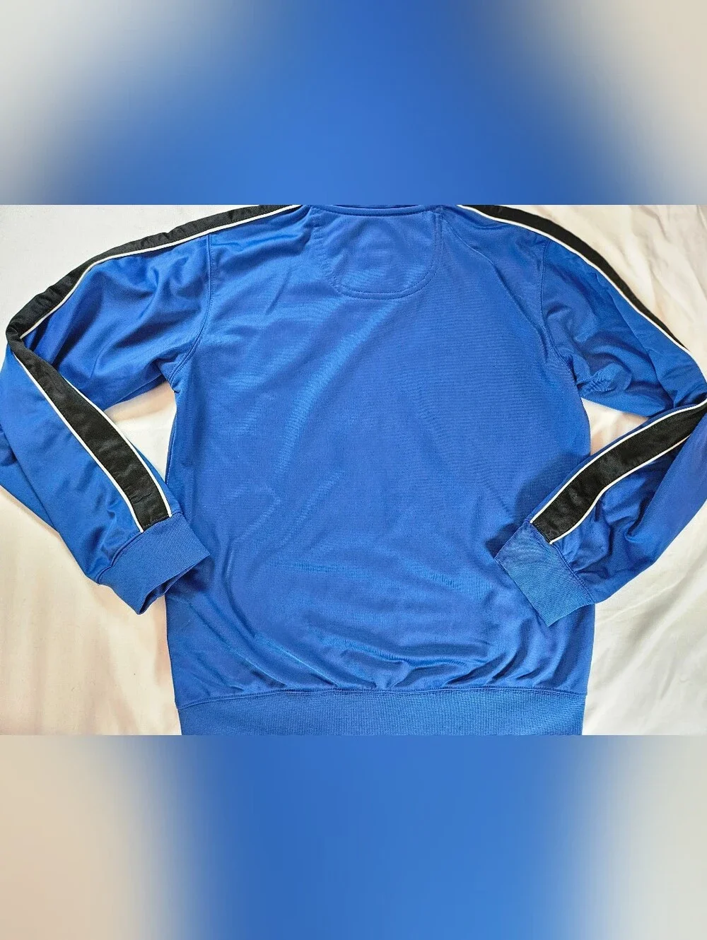 Converse All Star Boys Blue Zip Up Long Sleeve Pocketed Track Jacket Size Large